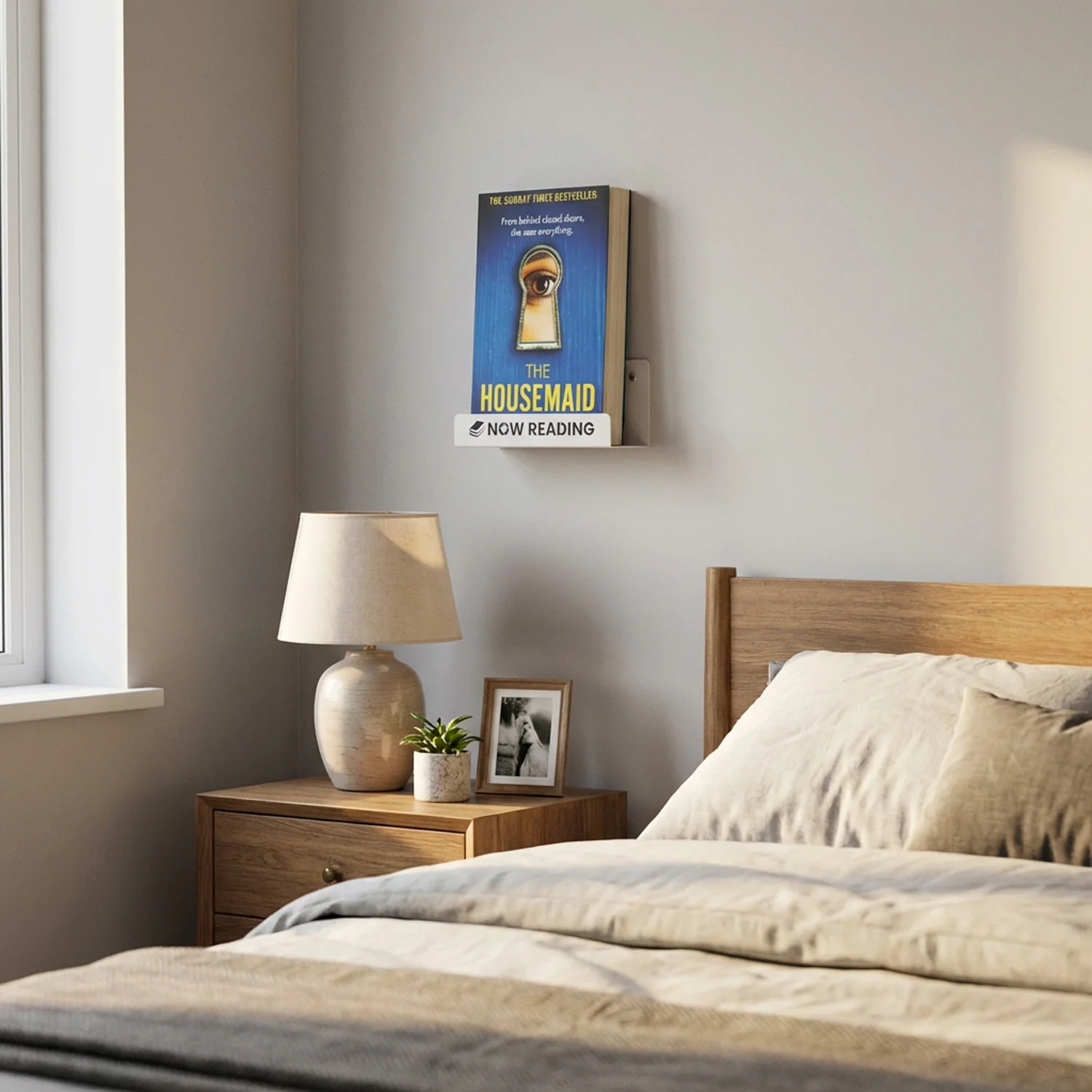 Okunaii™ Chapter "Now Reading" Wall Mount Book Display Shelf + FREE Bookmark - Image 3