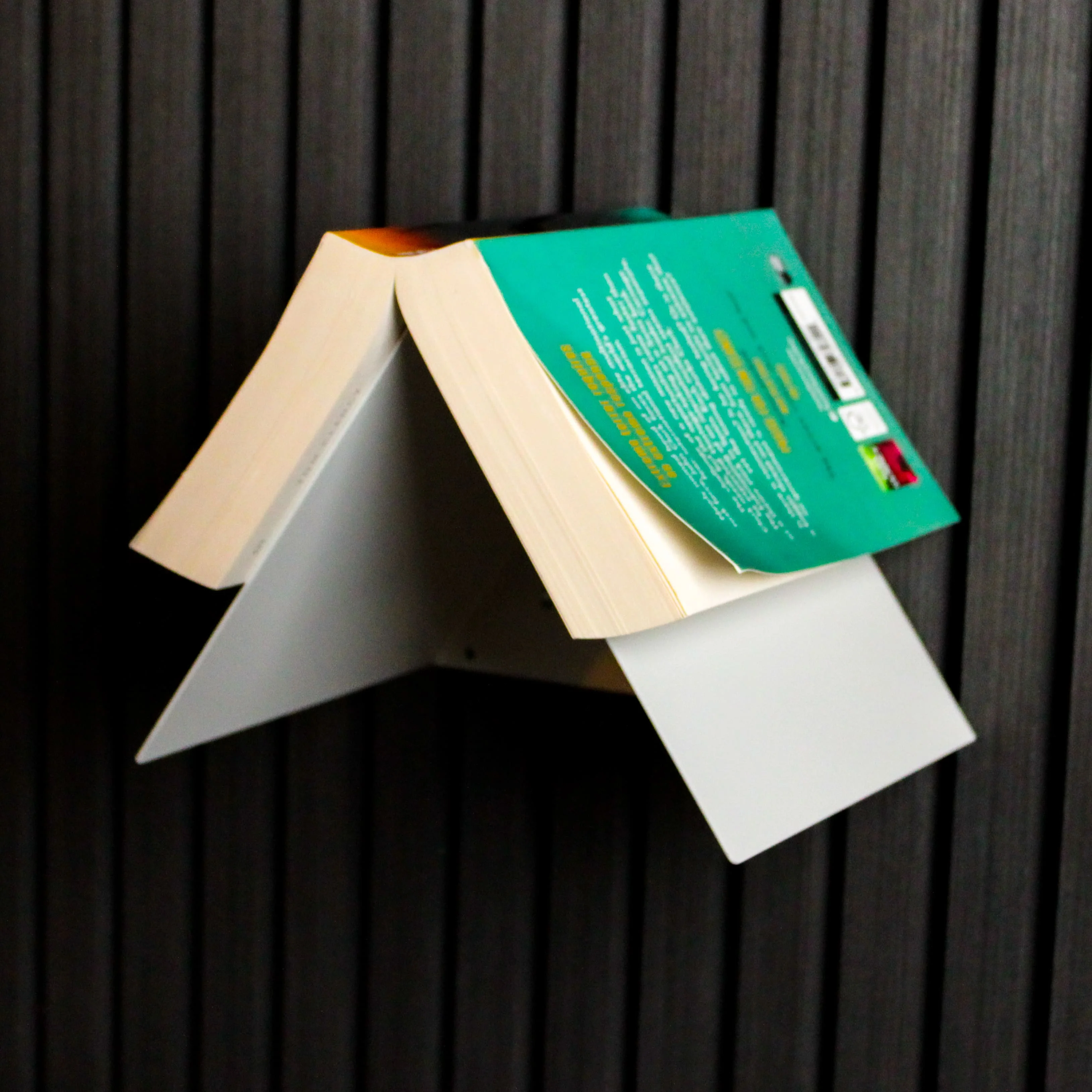 Okunaii™ Chapter Wall Mount Triangular Book Rest & Shelf (2 Sizes Available) - Image 4