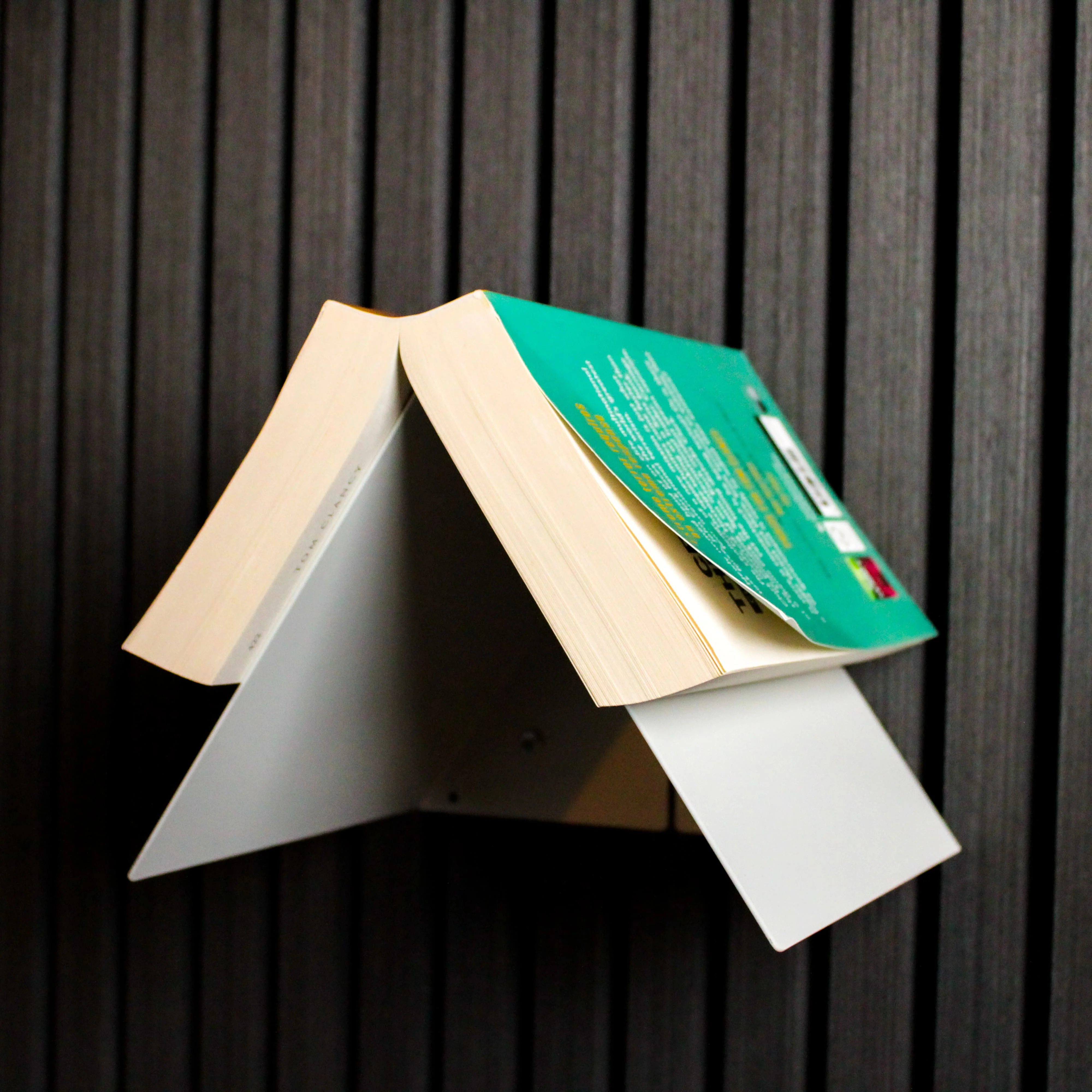 Okunaii™ Chapter Wall Mount Triangular Book Rest & Shelf (2 Sizes Available) - Image 7