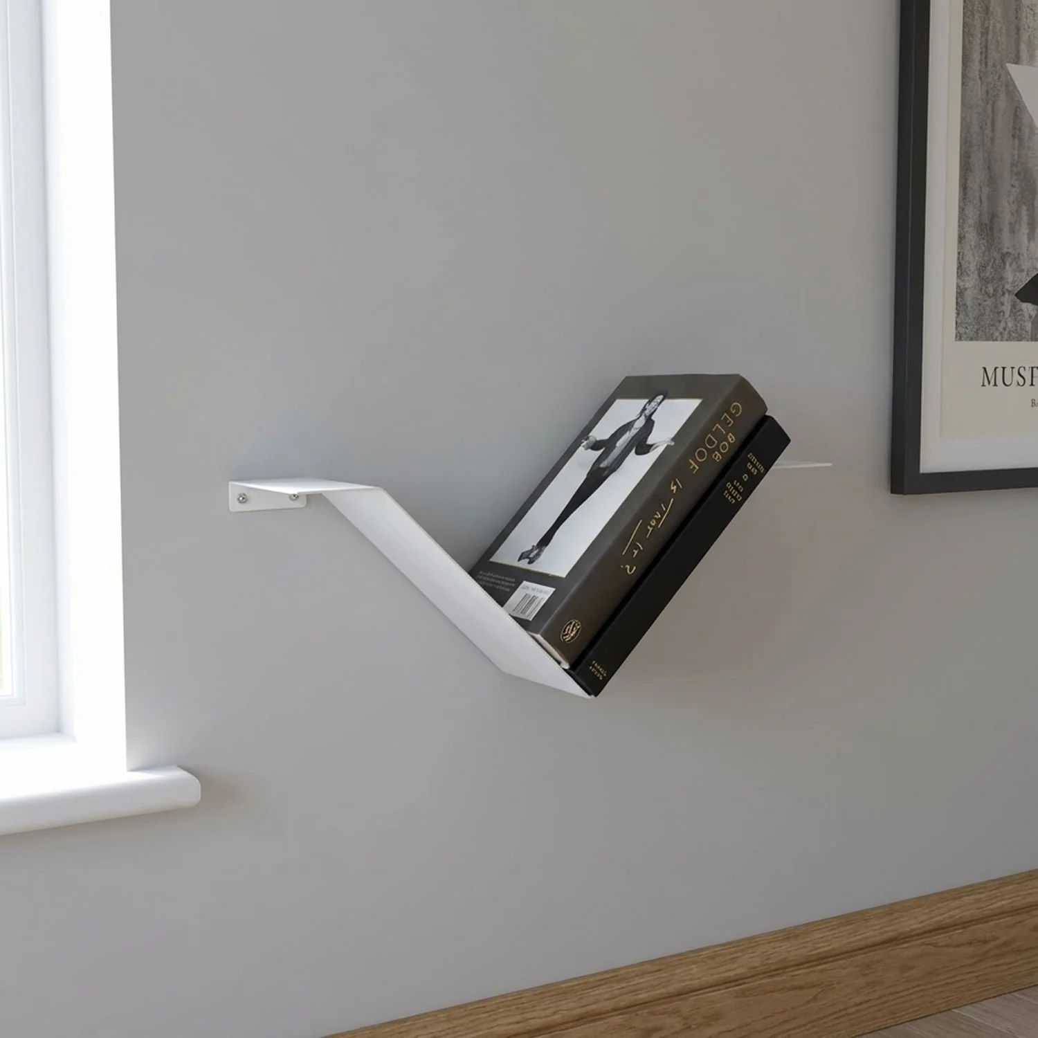 Okunaii™ Chapter Wall Mount Floating V-Shaped Book Shelf - Image 4