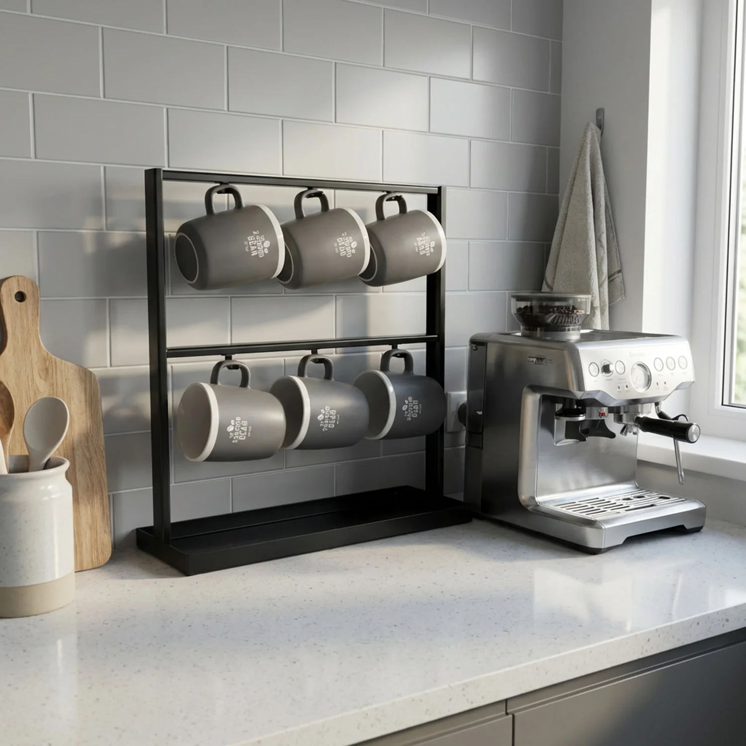 Okunaii™ Freestanding Coffee Mug Hanging Rack Stand (12 Cup Capacity) - Image 3