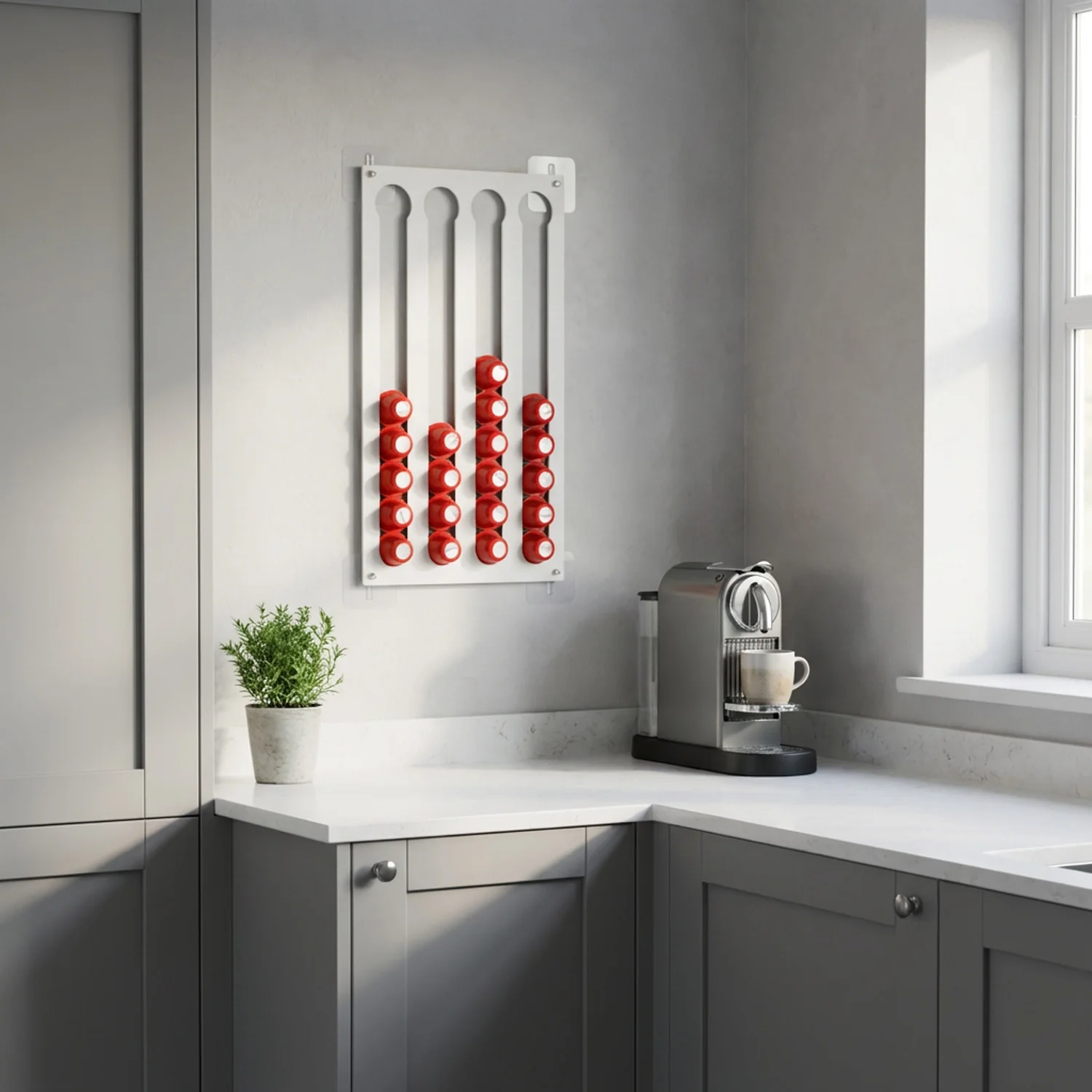 Okunaii™ Wall Mount Nespresso Coffee Pod Holder (40 Pod Capacity) - Image 3