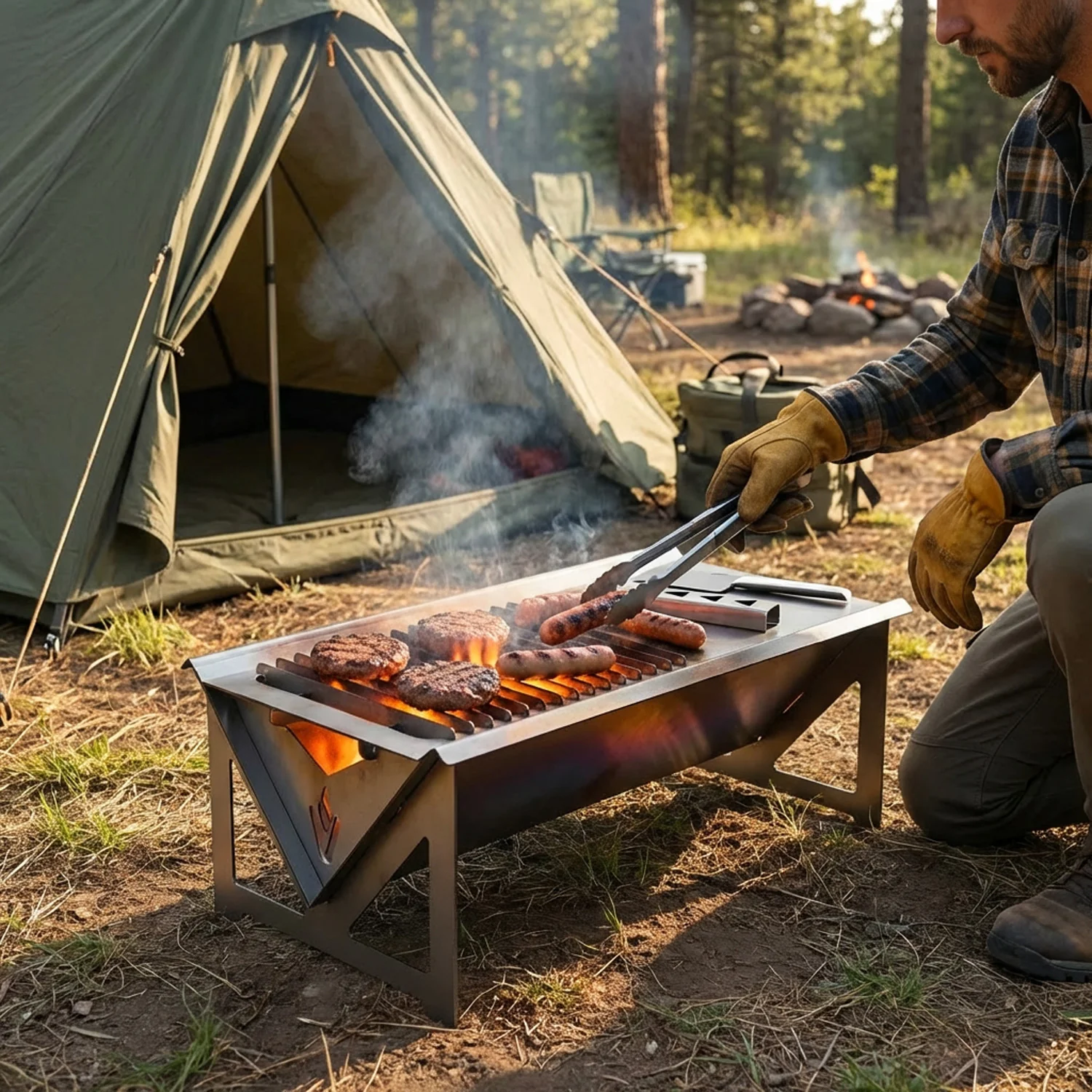 Volcann™ Large Flat-Pack Portable BBQ & Cook Top - Image 3
