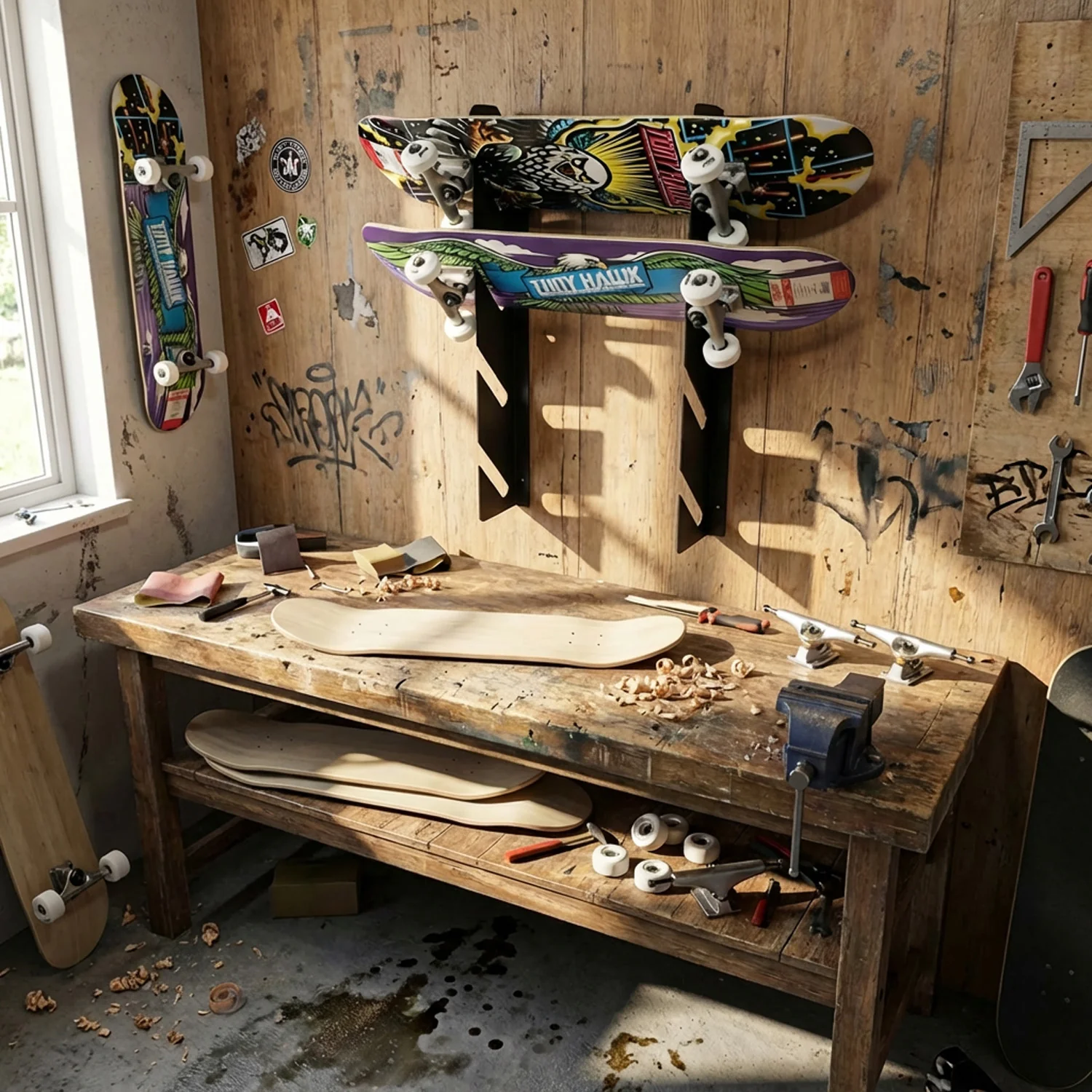 BlackSteel™ Quad Wall Mounting Skateboard Rack Brackets - Image 4