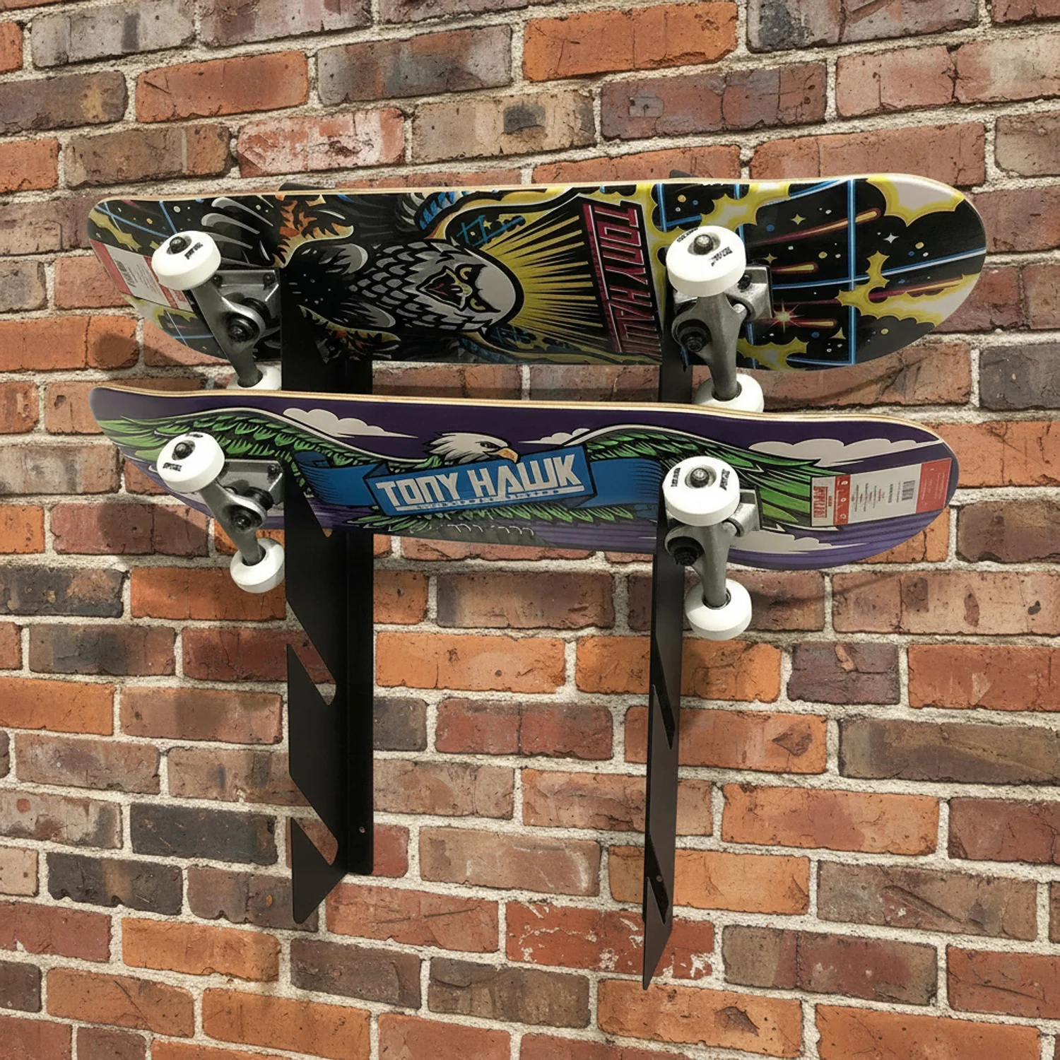BlackSteel™ Quad Wall Mounting Skateboard Rack Brackets - Image 5
