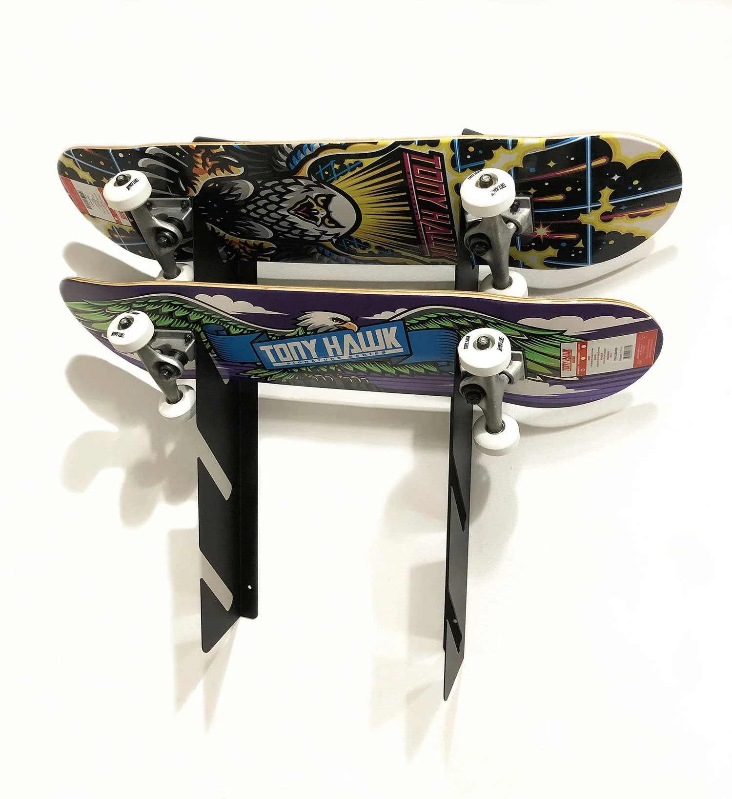 BlackSteel™ Quad Wall Mounting Skateboard Rack Brackets - Image 7