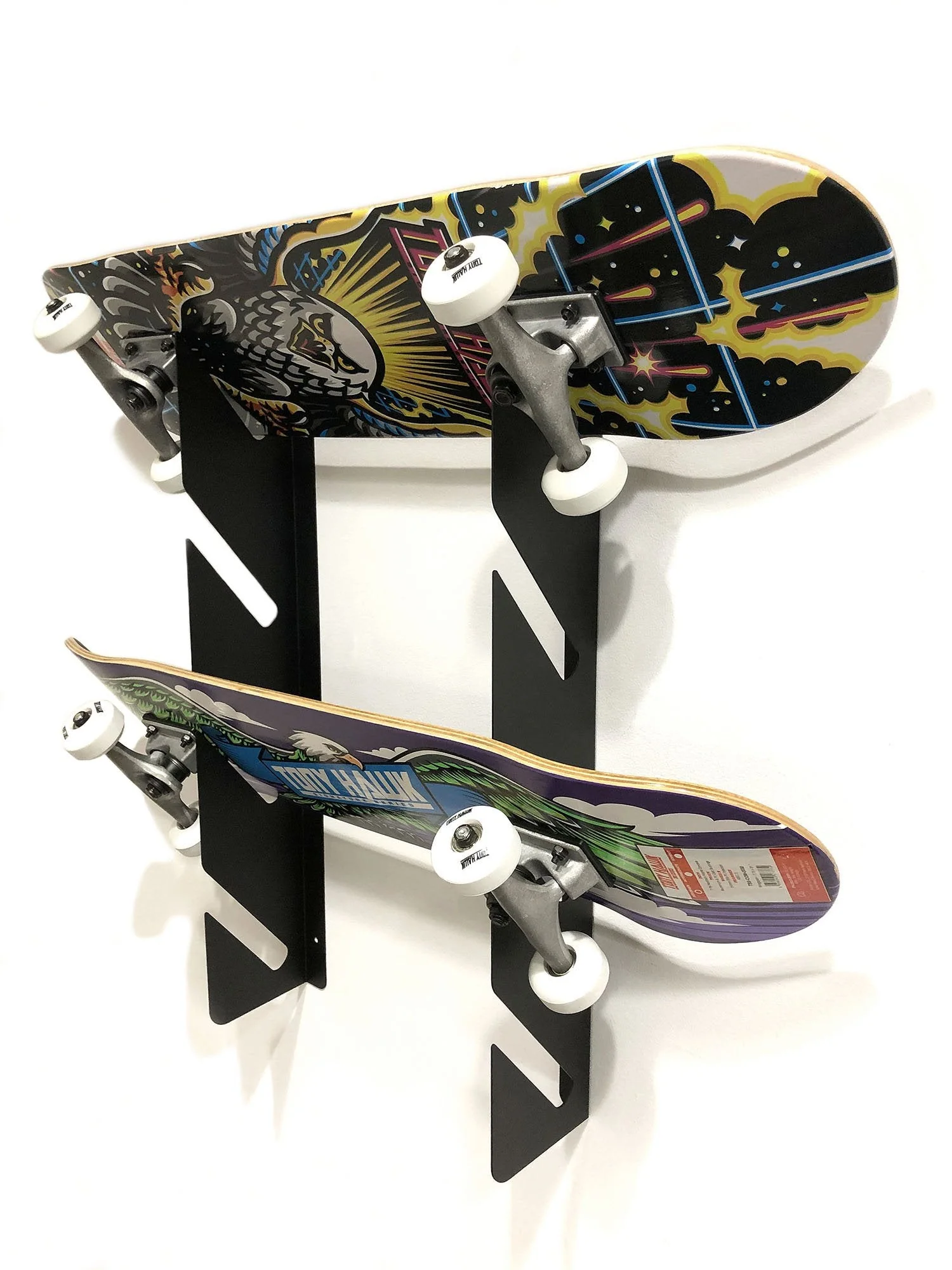 BlackSteel™ Quad Wall Mounting Skateboard Rack Brackets - Image 9