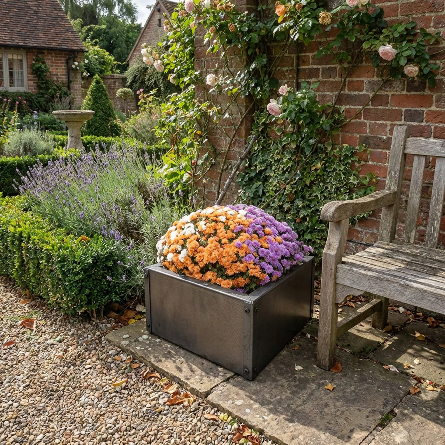 Rectangular Rustic Steel Flat Pack Garden Planter - Image 3