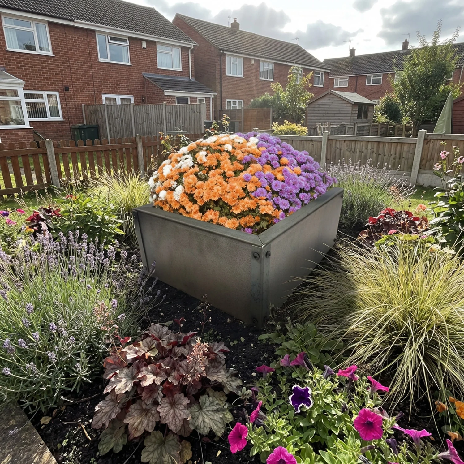 Rectangular Rustic Steel Flat Pack Garden Planter - Image 4