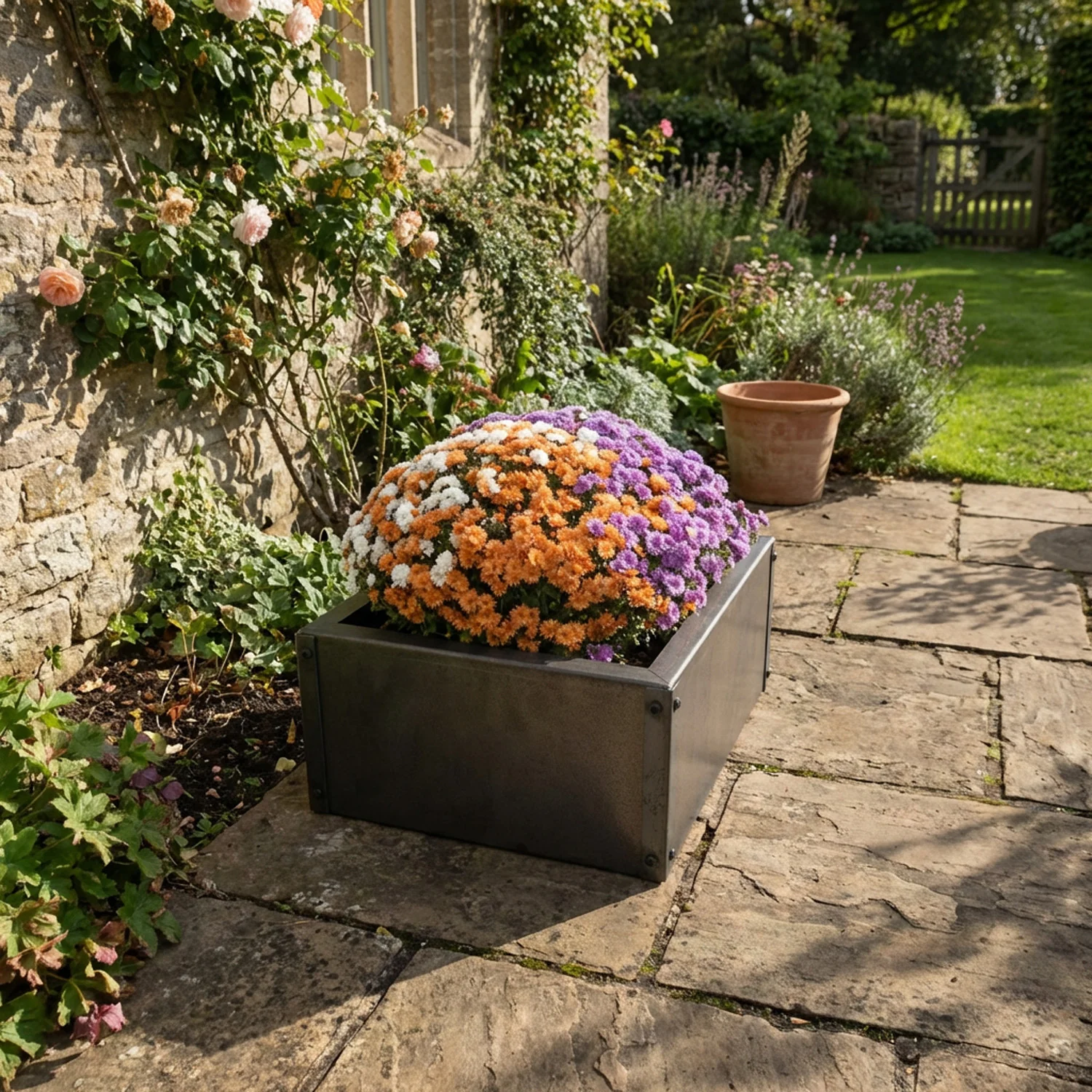 Rectangular Rustic Steel Flat Pack Garden Planter - Image 5