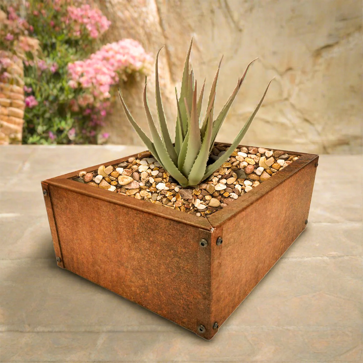 Rectangular Rustic Steel Flat Pack Garden Planter - Image 6