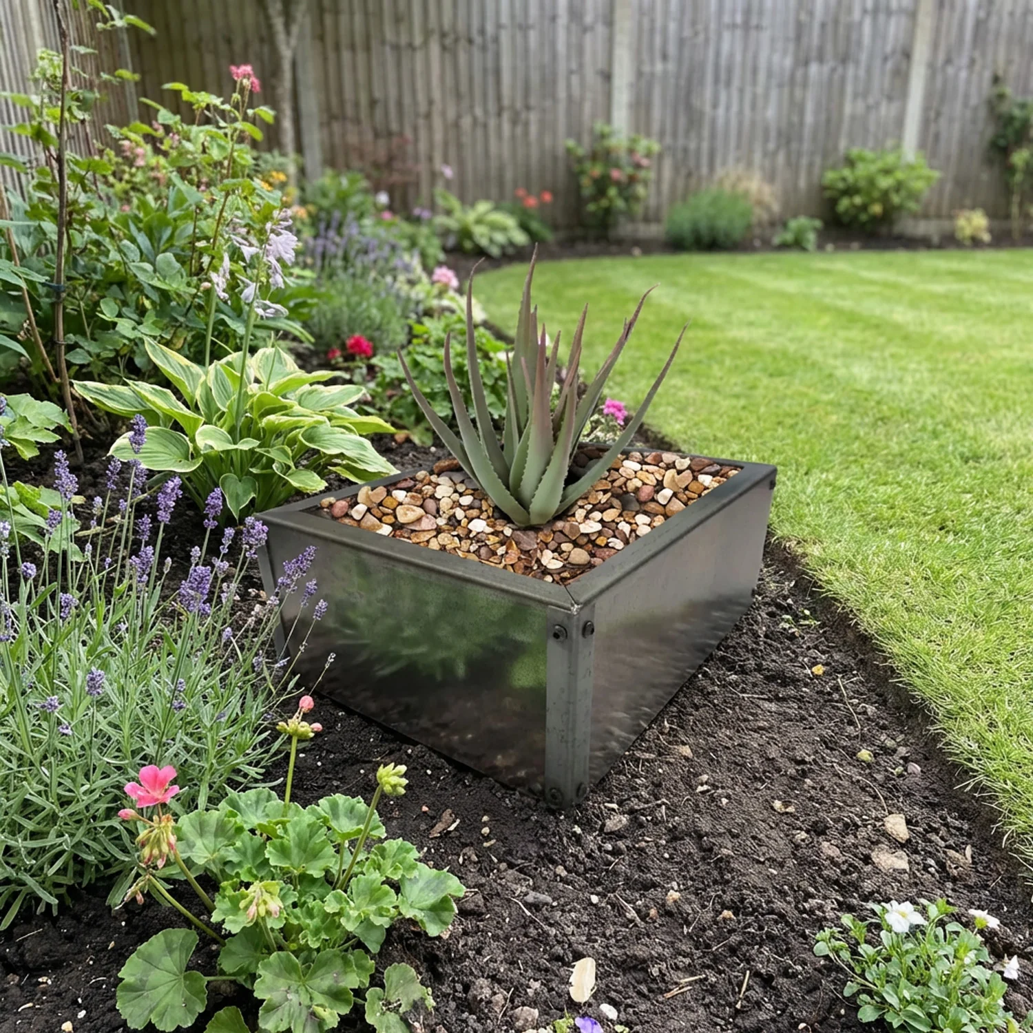 Rectangular Rustic Steel Flat Pack Garden Planter - Image 7