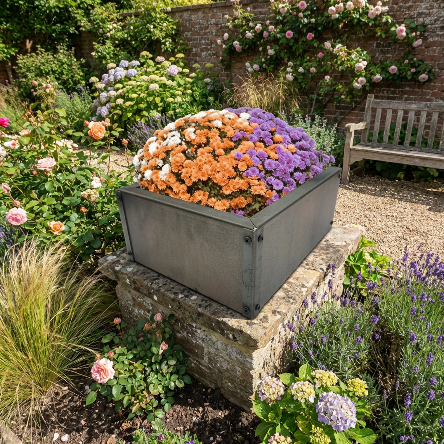 Rectangular Rustic Steel Flat Pack Garden Planter - Image 8