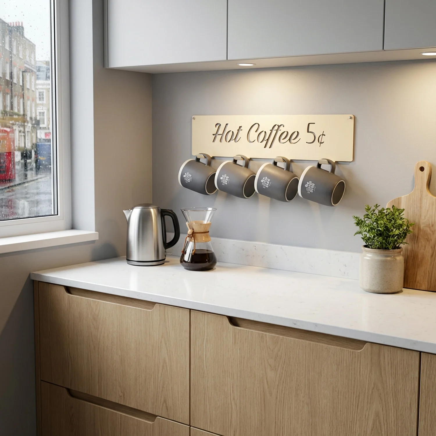 Okunaii™ Retro Americana Wall Mount Coffee Mug Holder - Image 3