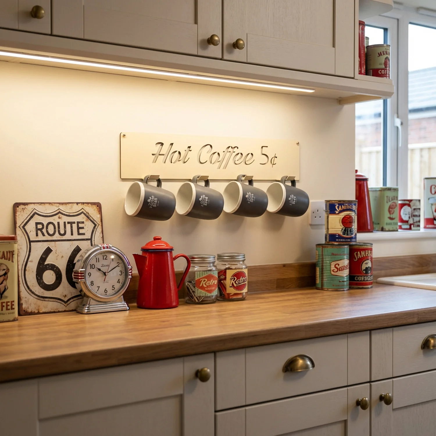 Okunaii™ Retro Americana Wall Mount Coffee Mug Holder - Image 5