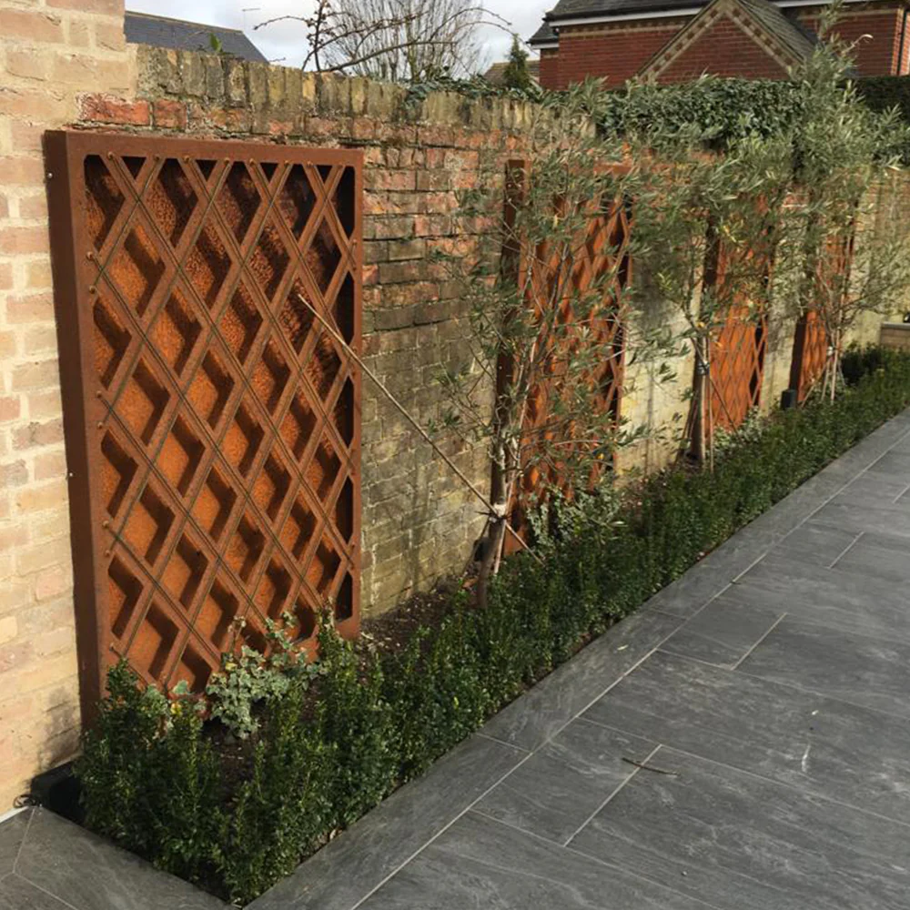 Wall Mount Rustic Steel Trellis with Illumination - Image 3