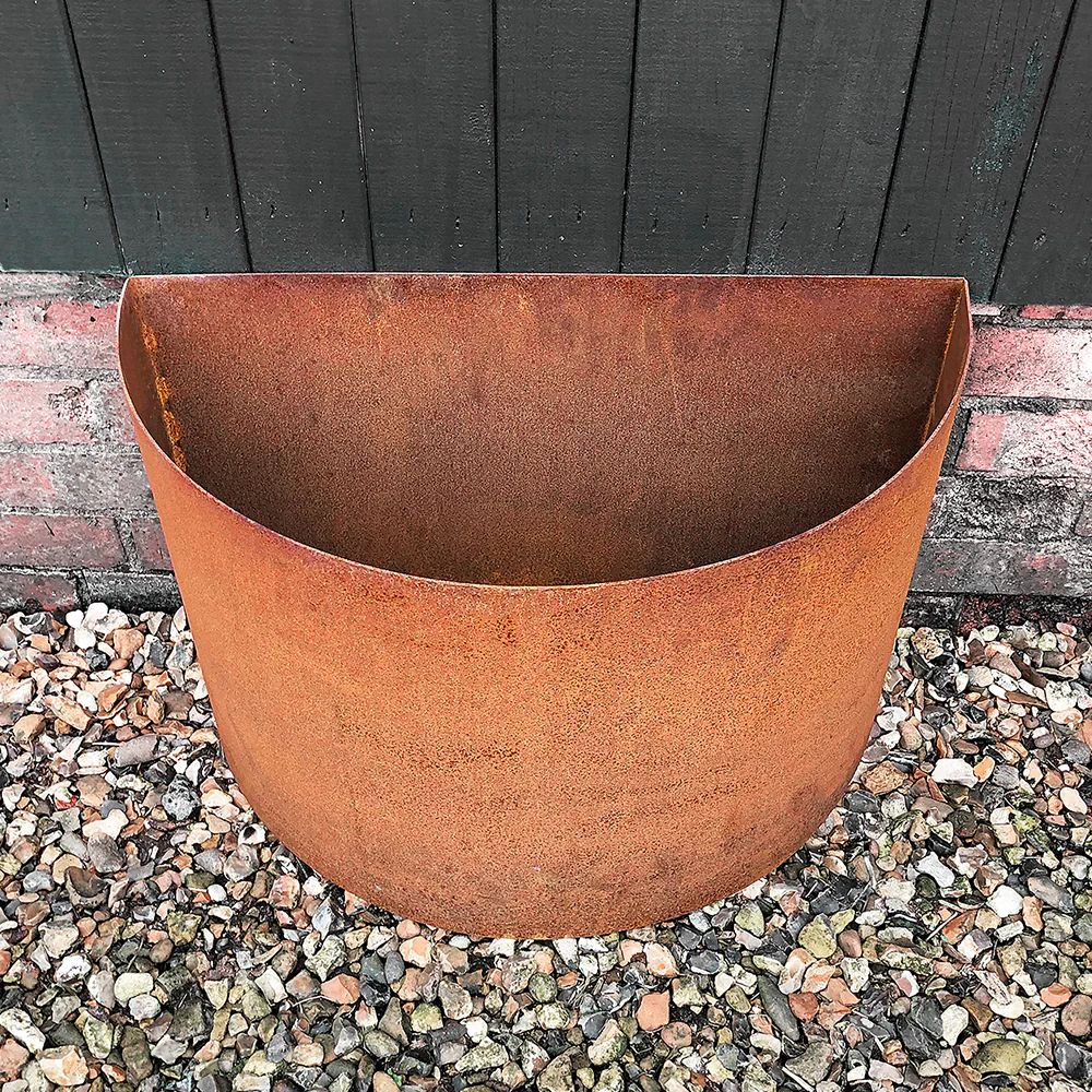 Bellamy Semi-Circle Rustic Steel Planter - Image 5