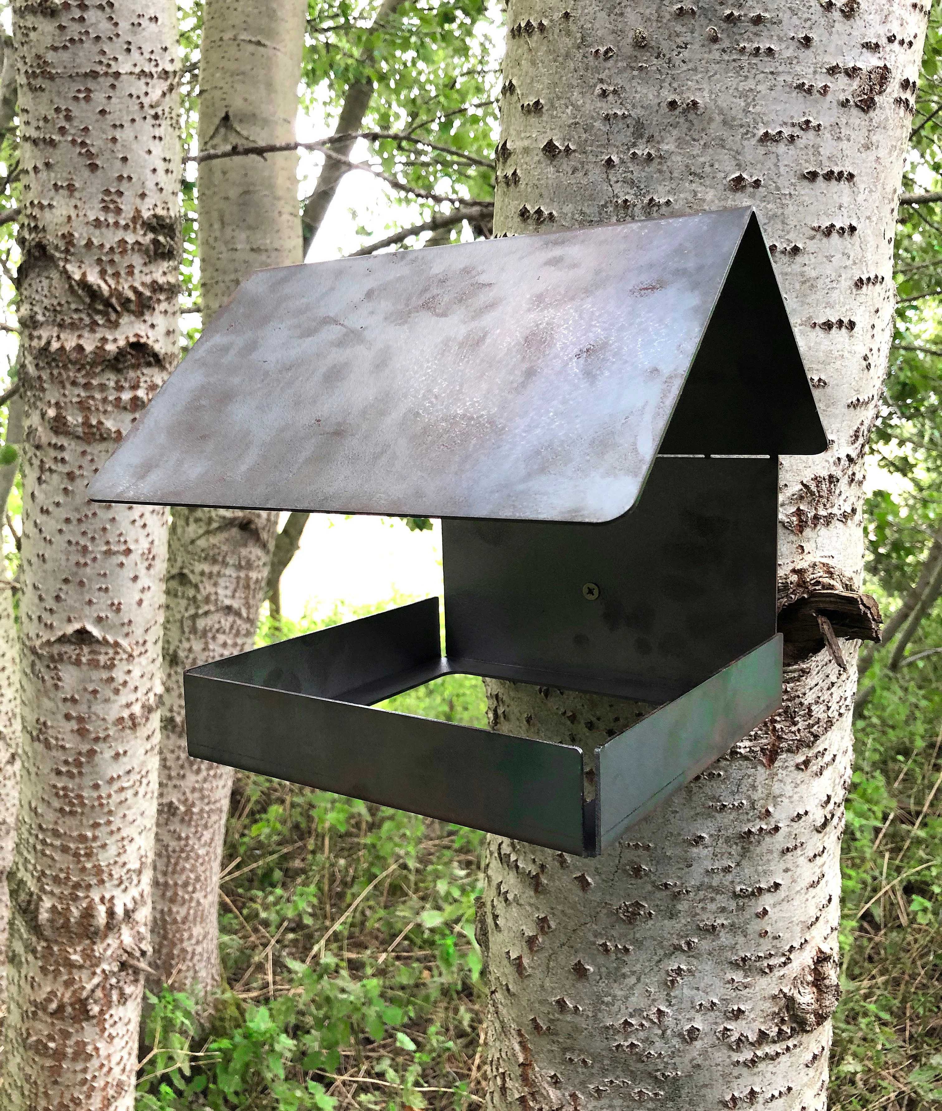 Jake's Farm Yard Wall Mounted & Tree Mounted Rustic Steel Bird Feeder - Image 9