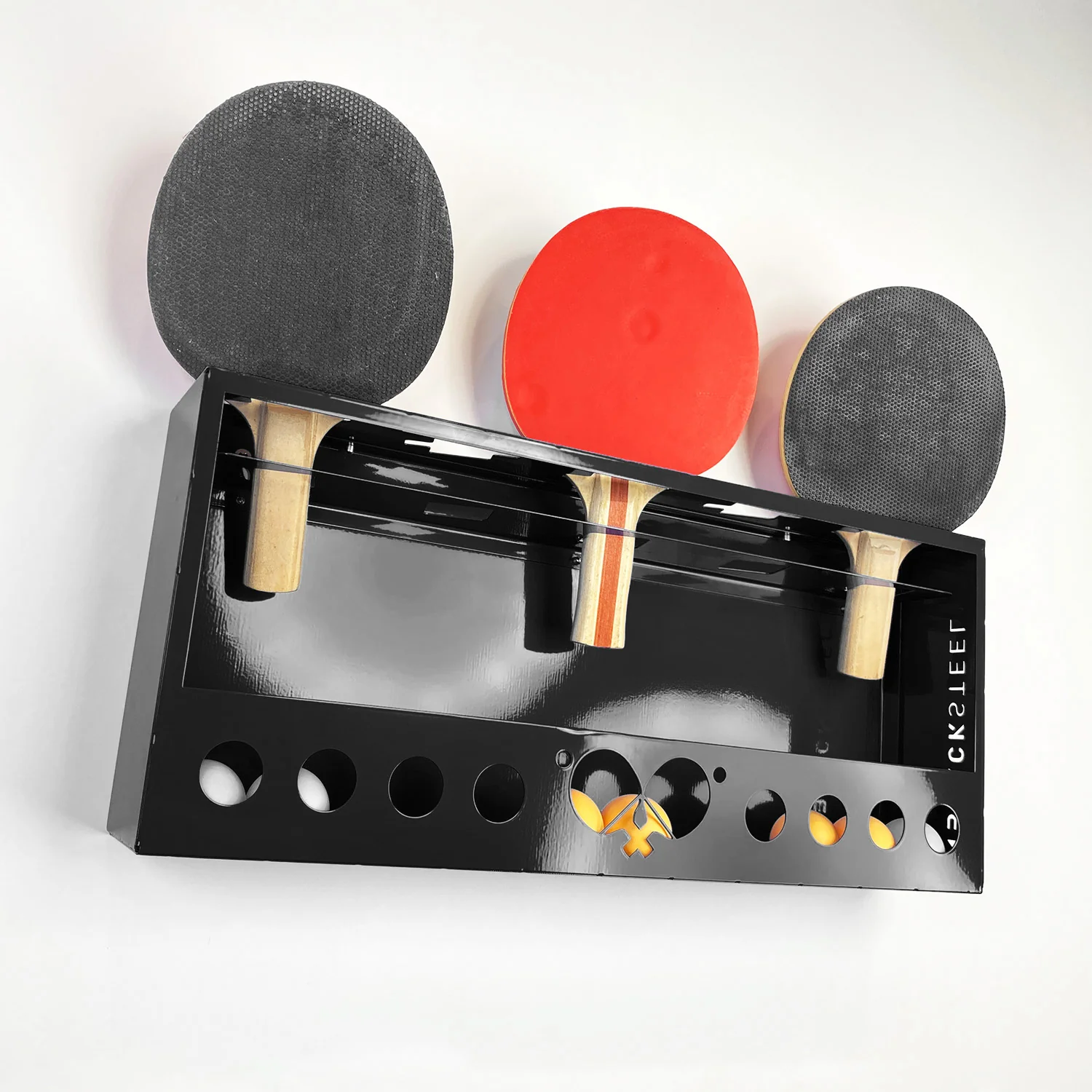 BlackSteel™ Ping Pong Ball Holder & Paddle Storage - Image 13