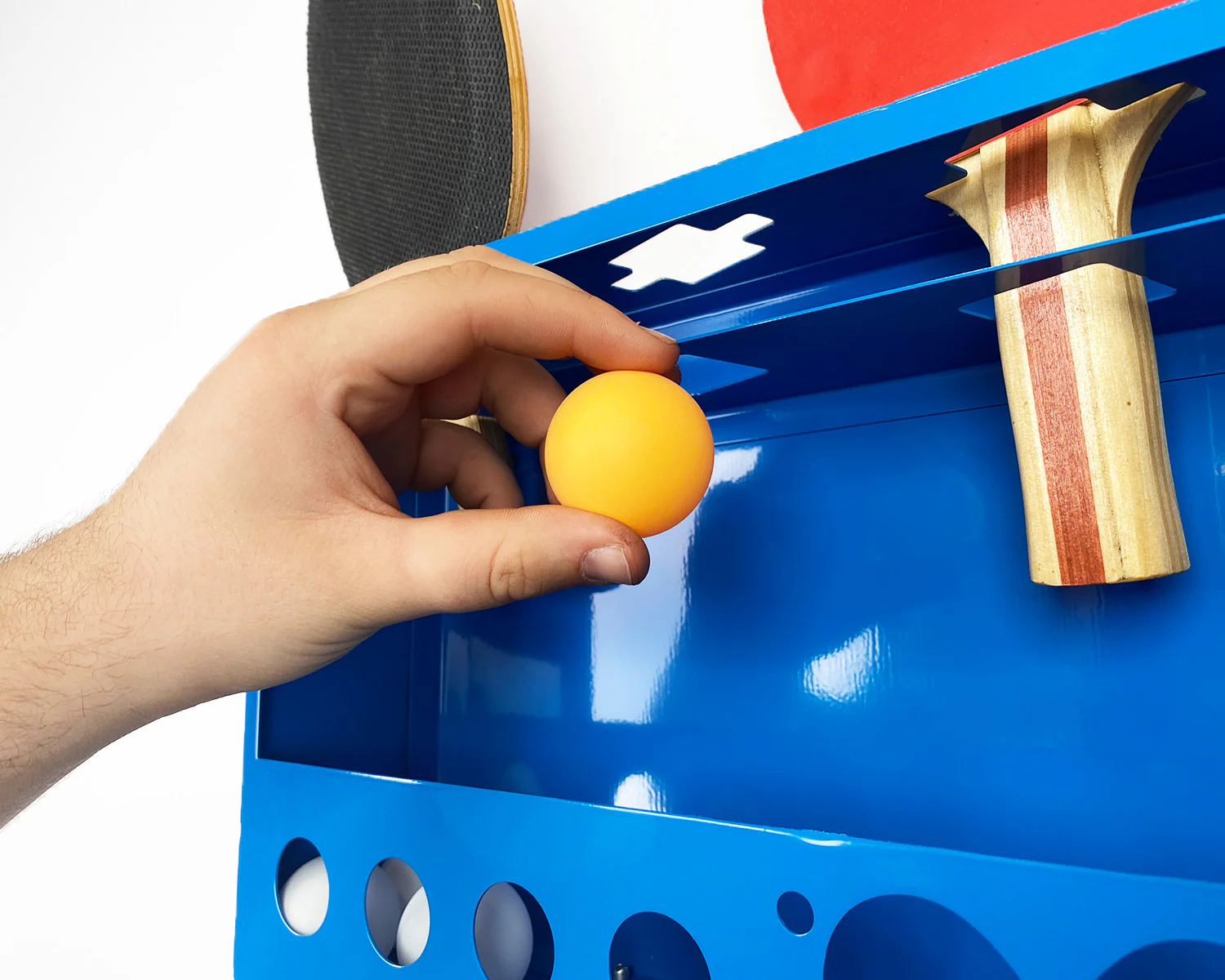 BlackSteel™ Ping Pong Ball Holder & Paddle Storage - Image 9