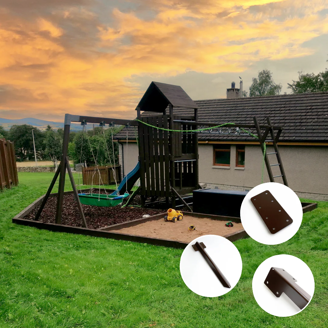 Corner Railway Sleeper Bracket with Stake - Image 4