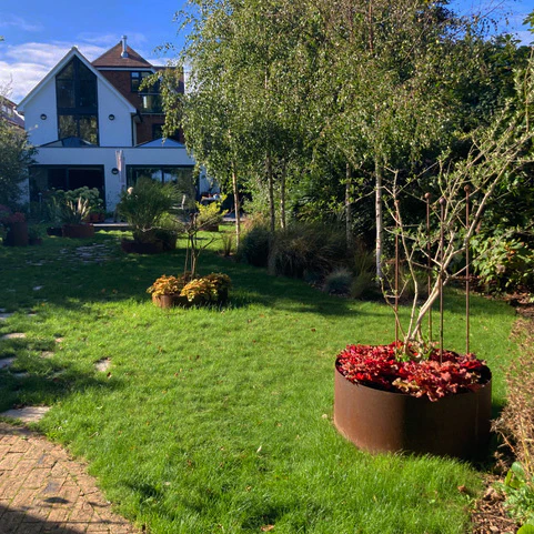 Bellamy Circular Rustic Steel Planter & Tree Ring - Image 27