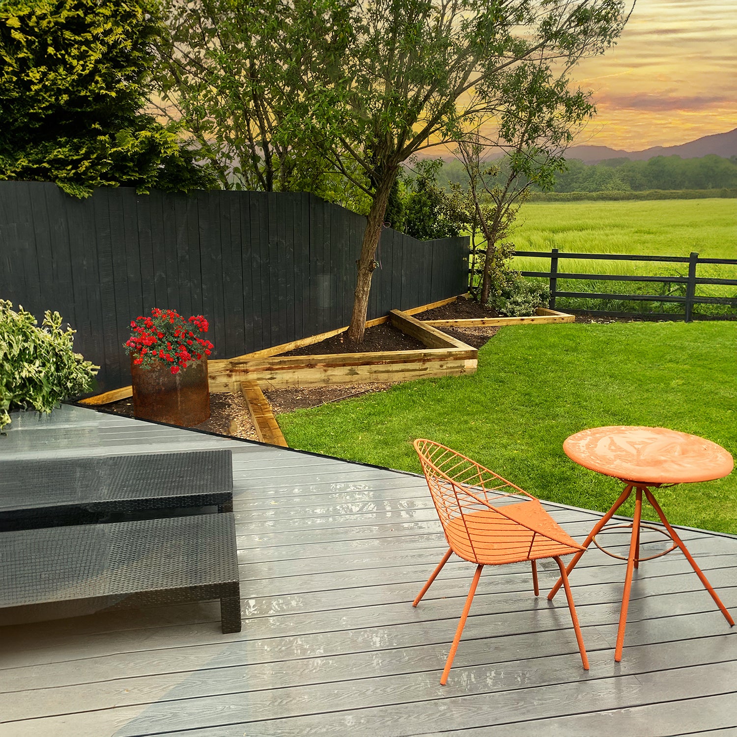 Bellamy Circular Rustic Steel Planter & Tree Ring - Image 6