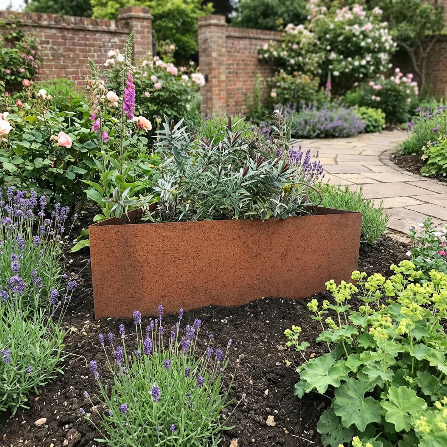 Bellamy Triangle Rustic Steel Planter - Image 3