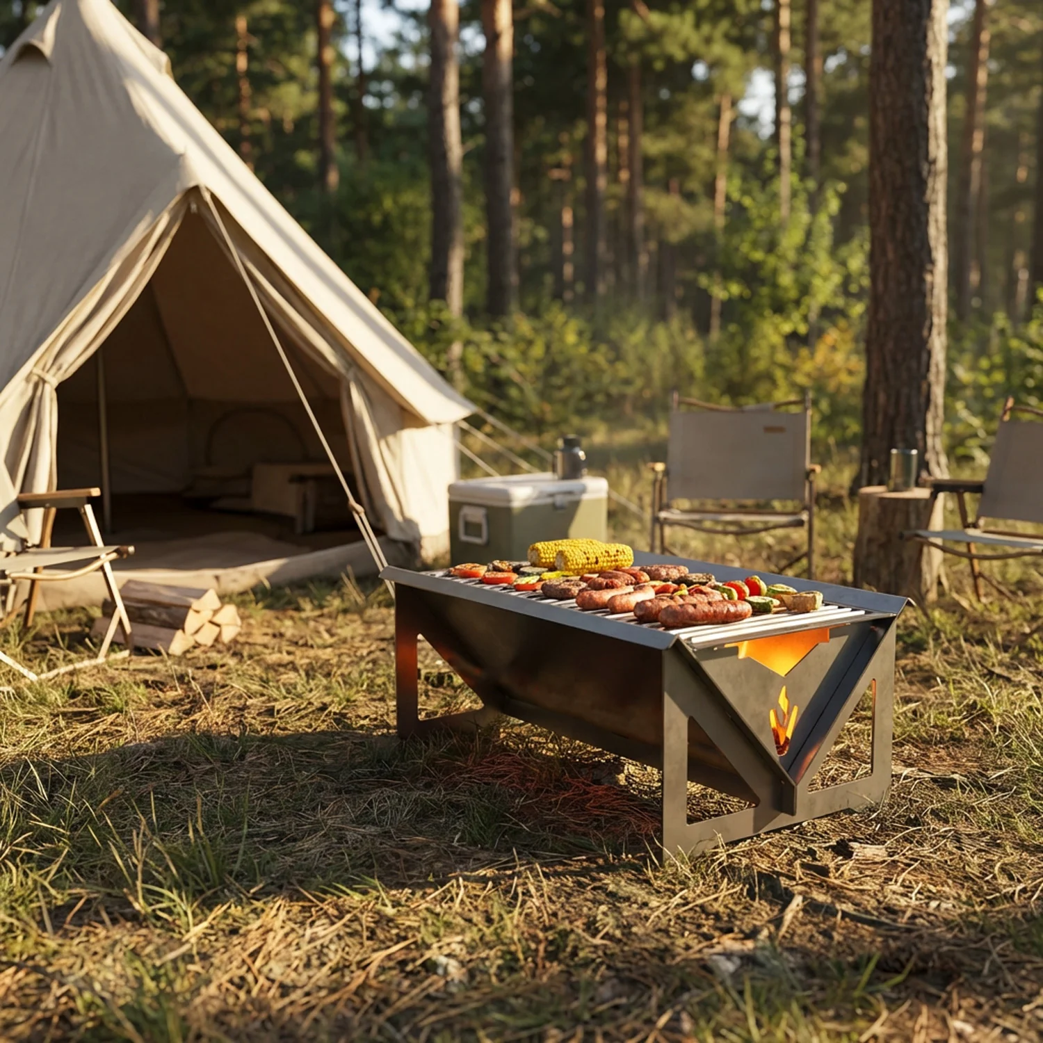 Volcann™ Large Flatpack Portable Full Grill Top BBQ - Image 3